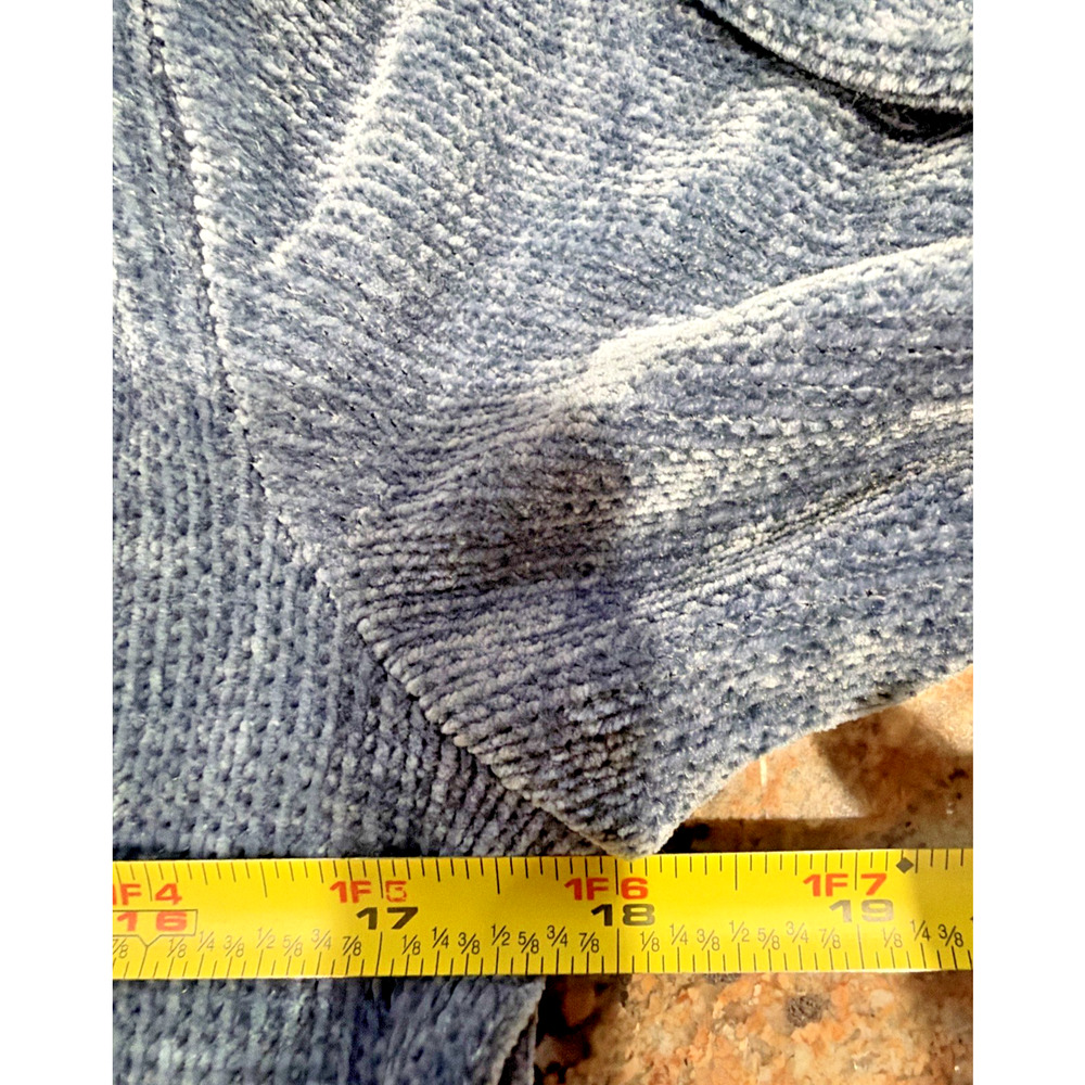 LOGO Lori Goldstein Blue Gray Chenille Sharkbite Tunic XS Pockets - Picture 4 of 8